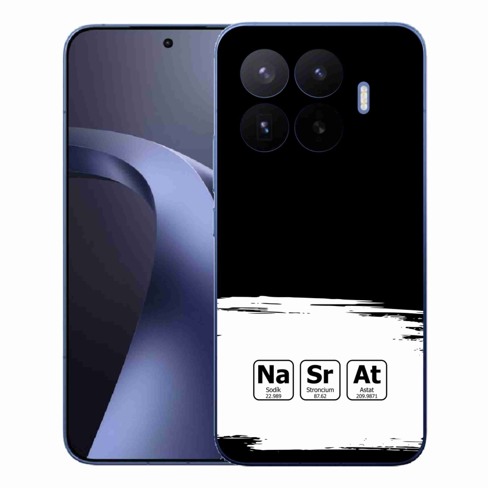 Gél borítás mmCase a Xiaomi 17T Pro számára - kémiai elemek fehér és fekete háttérrel