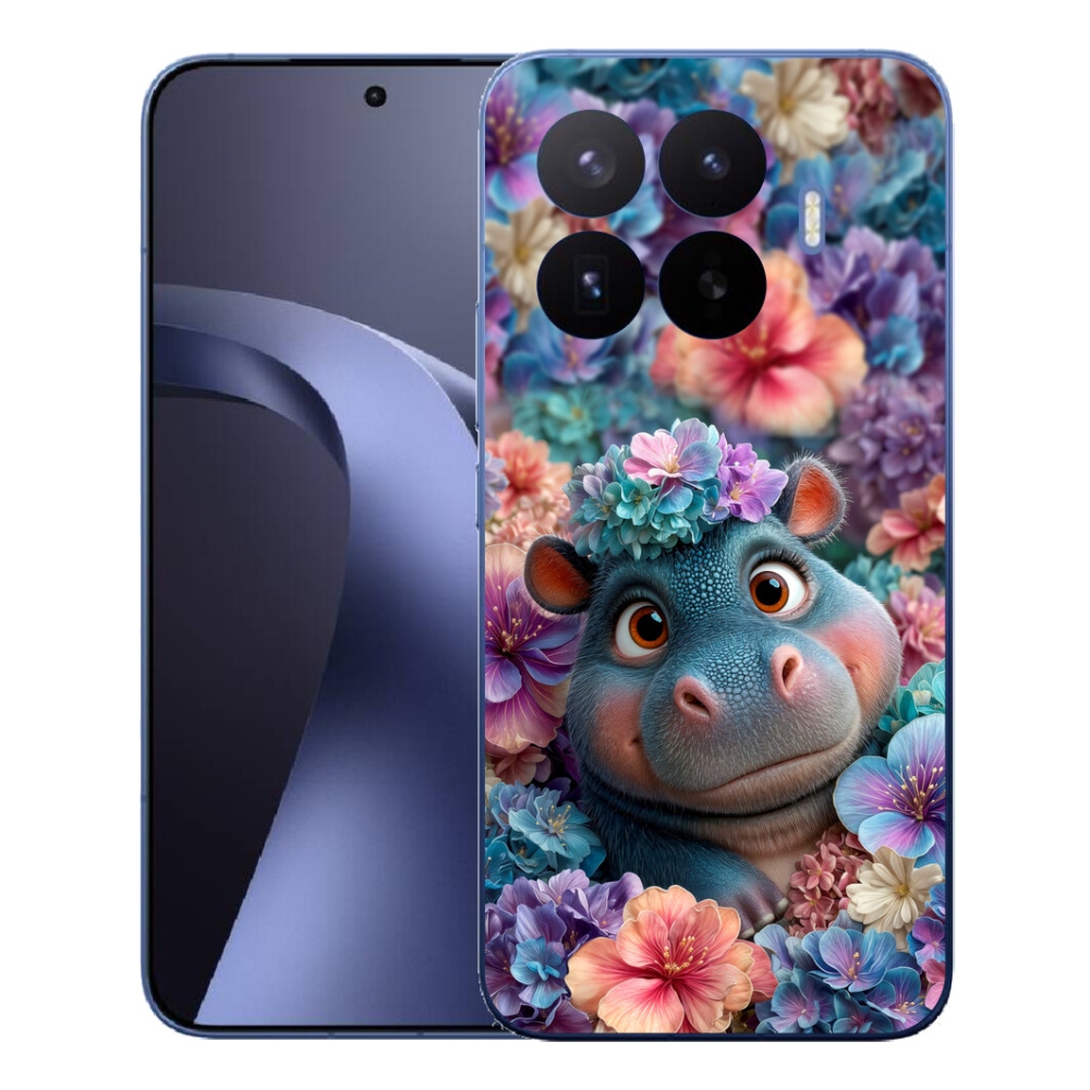 Gél borítás mmCase a Xiaomi 17T Pro számára - víziló virágokban