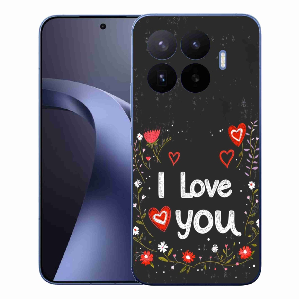 Gél borítás mmCase a Xiaomi 17T Pro számára - Szeretlek fekete háttérrel