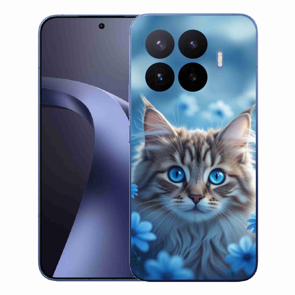 Gél borítás mmCase a Xiaomi 17T Pro számára - kék virágos cica