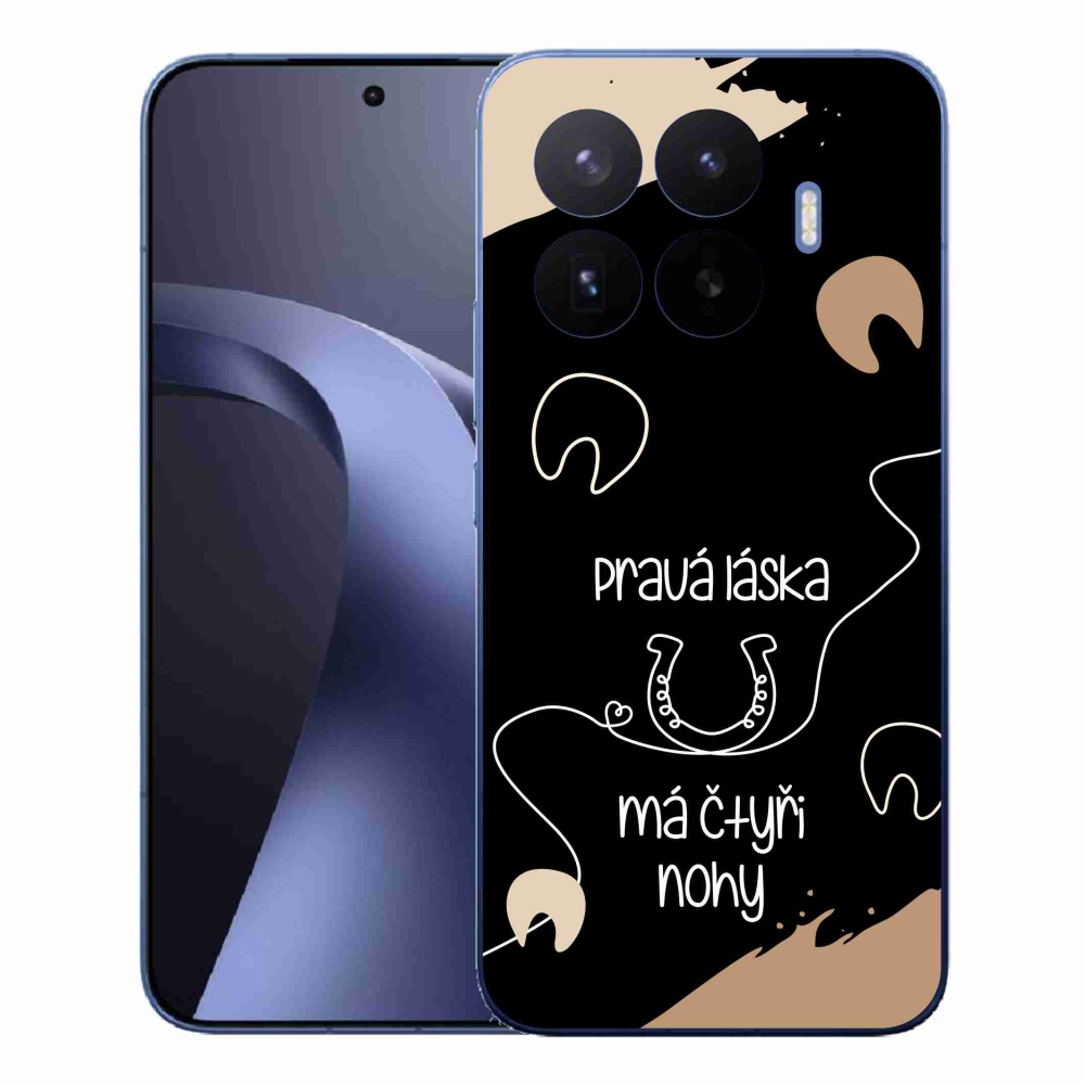 Gél borítás mmCase a Xiaomi 17T Pro számára - ló motívum fekete háttérrel
