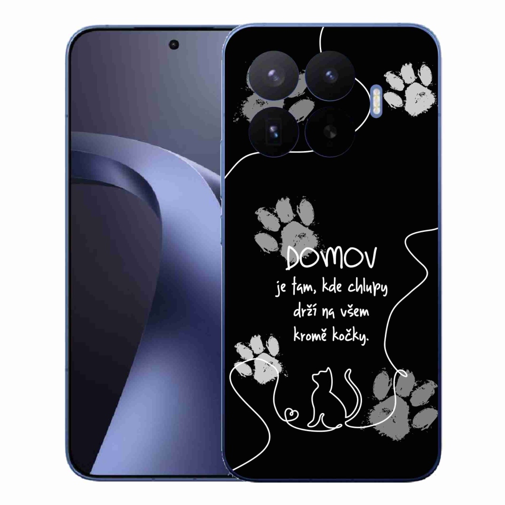 Gél borítás mmCase a Xiaomi 17T Pro számára - macska motívum fekete háttérrel