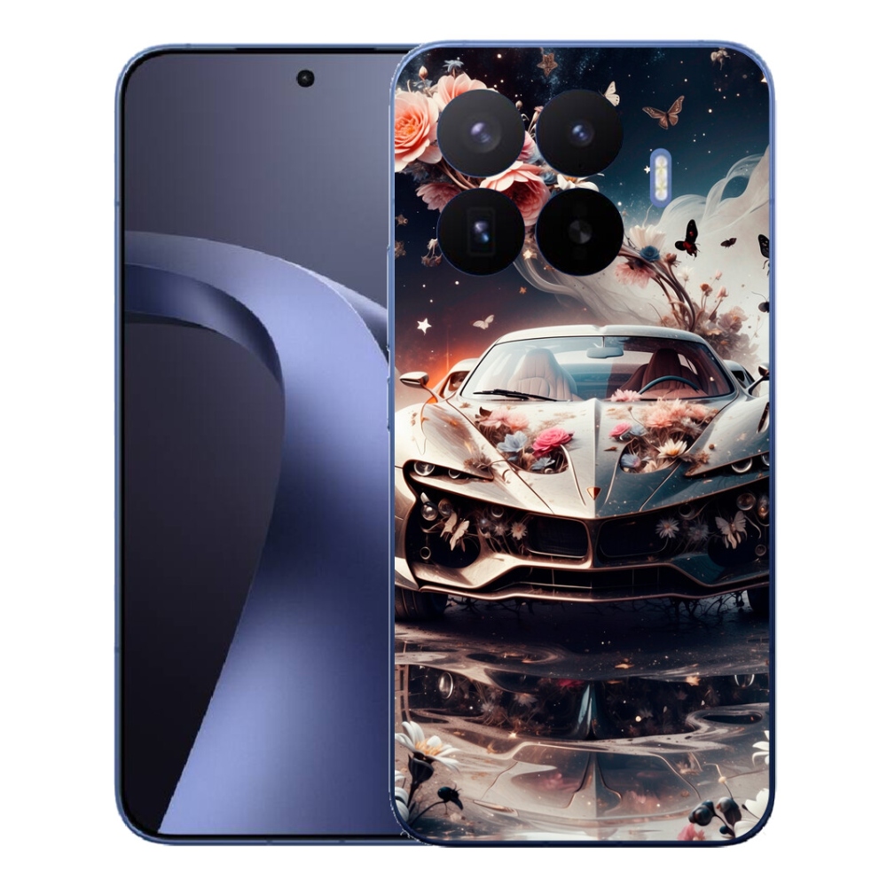 Gél borítás mmCase a Xiaomi 17T Pro - virágos sportkocsihoz
