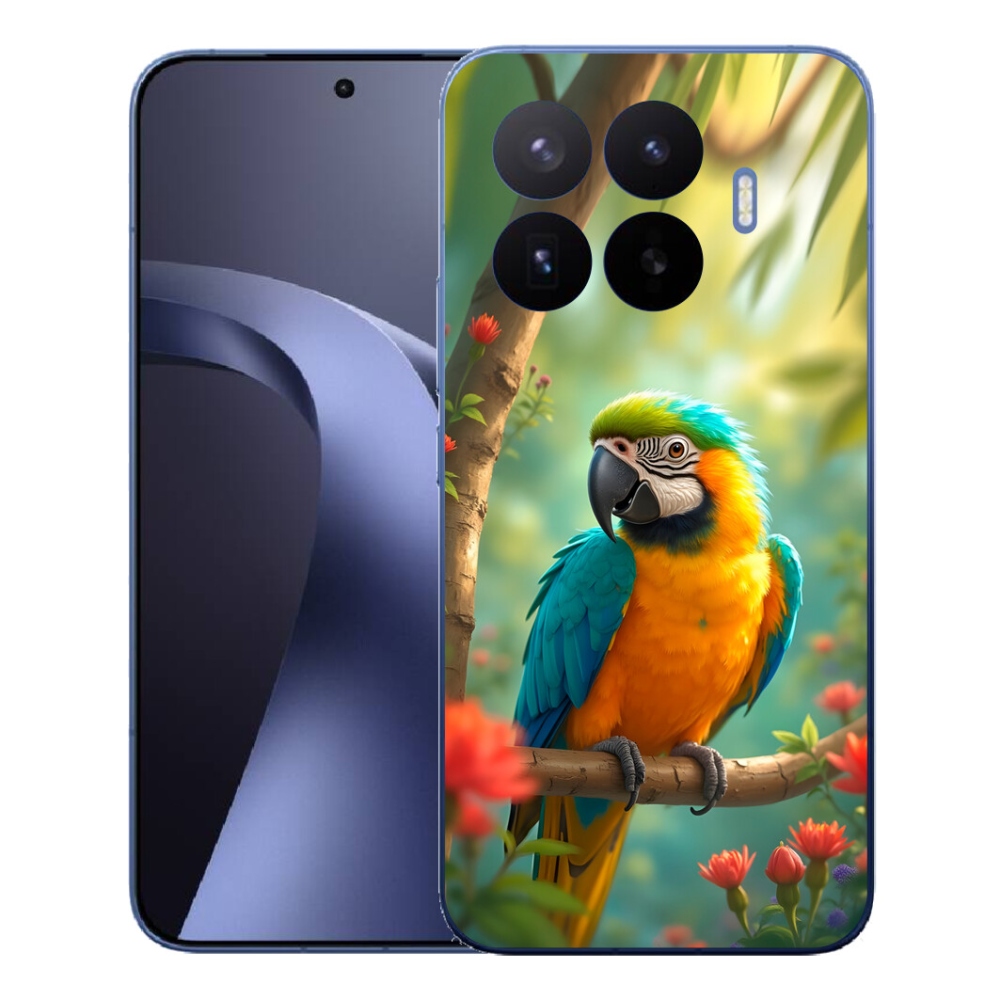 Gél borítás mmCase a Xiaomi 17T Pro-hoz - papagáj ara kék és sárga