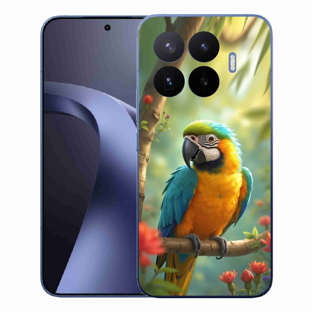Gél borítás mmCase a Xiaomi 17T Pro-hoz - papagáj ara kék és sárga