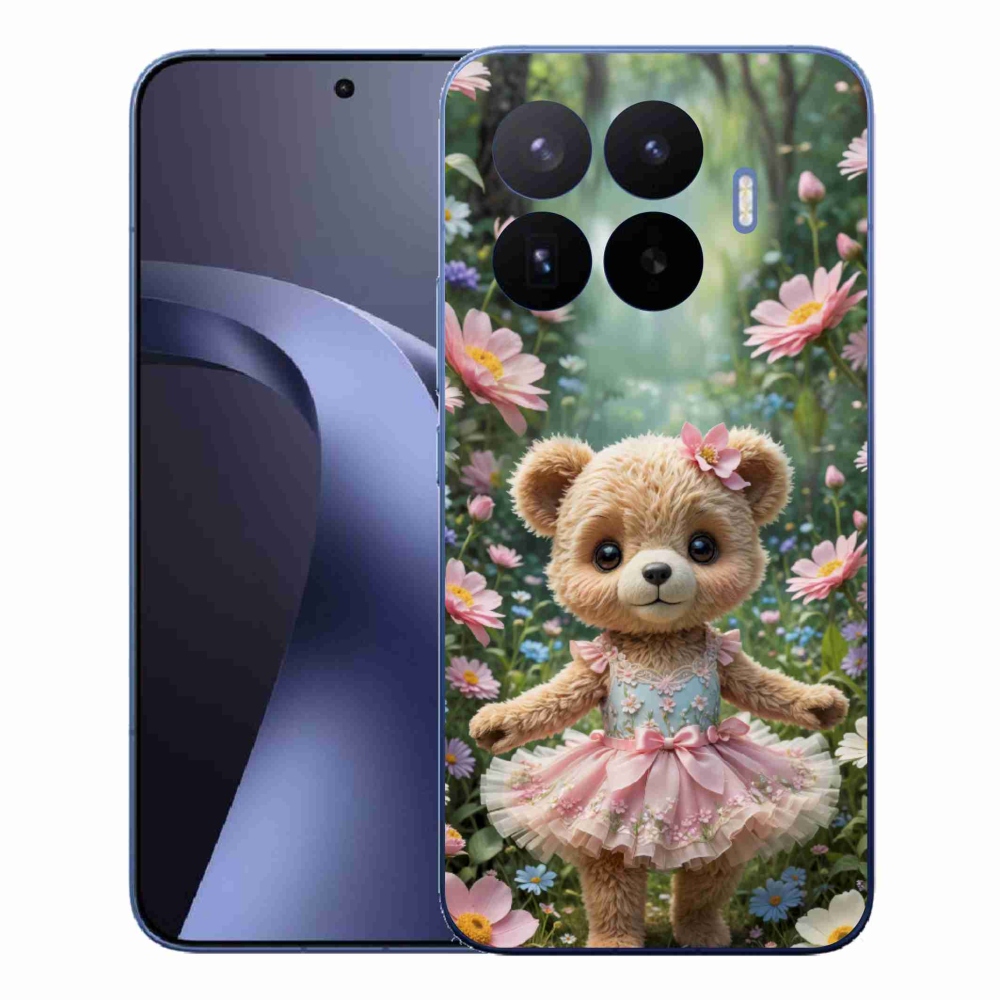 Gél borítás mmCase a Xiaomi 17T Pro számára - aranyos mackó virágokban