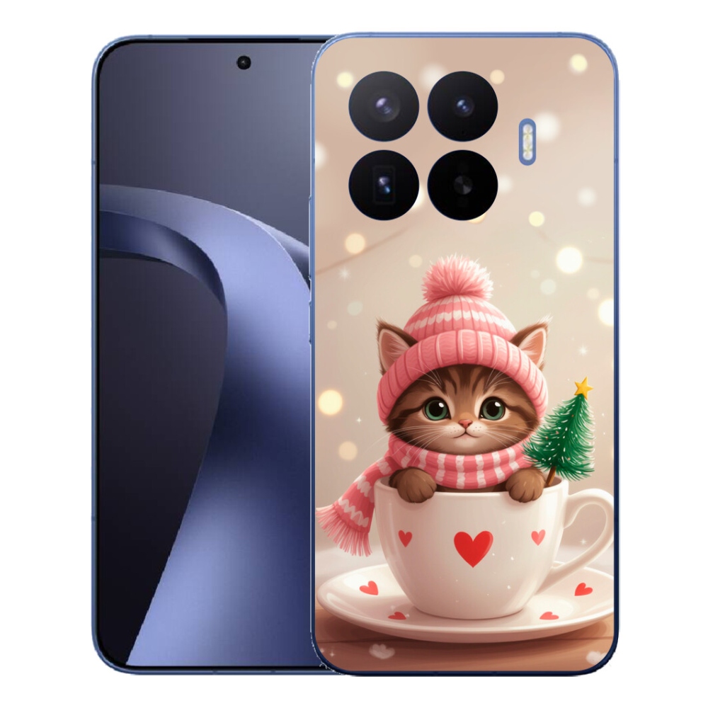 Gél borítás mmCase a Xiaomi 17T Pro számára - Karácsonyi cica a csészében