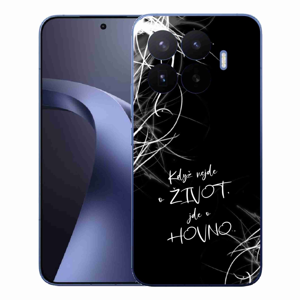 Gél borító mmCase a Xiaomi 17T Pro számára - vicces szöveg 16 fekete háttérrel