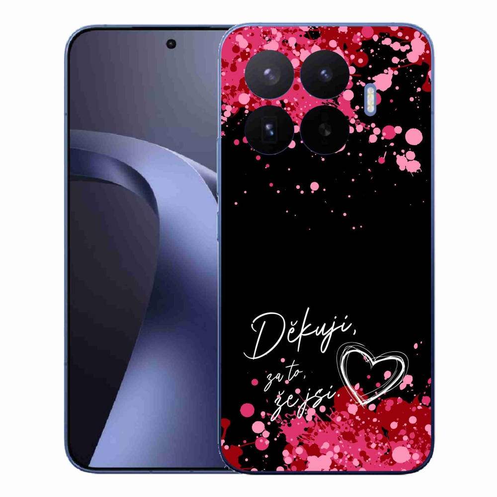 Gél borító mmCase a Xiaomi 17T Pro-hoz - text in love 2 fekete háttérrel