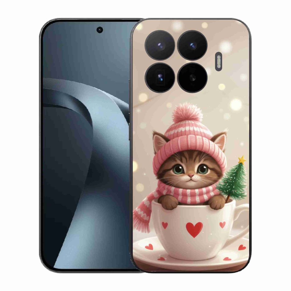 Gél borítás mmCase a Xiaomi 17T-hez - Karácsonyi cica a csészében