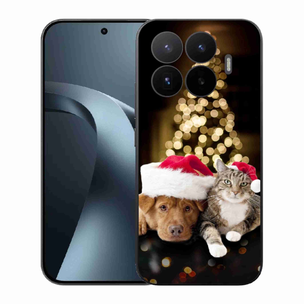 Gél borító mmCase a Xiaomi 17T-hez - Karácsonyi kutya és macska