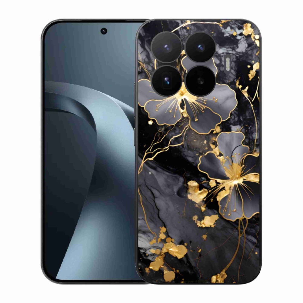 Gél borító mmCase a Xiaomi 17T-hez - arany virágok