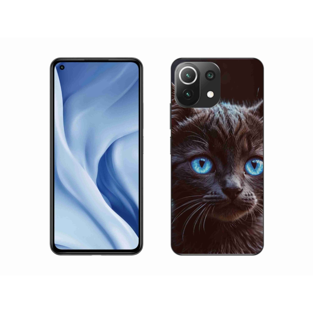 Gél borítás mmCase a Xiaomi MI 11 Lite/5G készülékhez - fekete cica 2