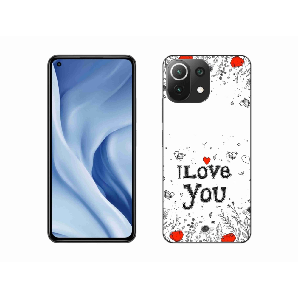 Gél borító mmCase a Xiaomi MI 11 Lite/5G készülékhez - I love you fehér háttérrel