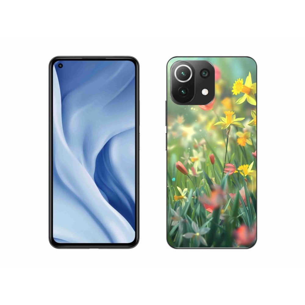 Gél borító mmCase a Xiaomi MI 11 Lite/5G számára - tavaszi virágok