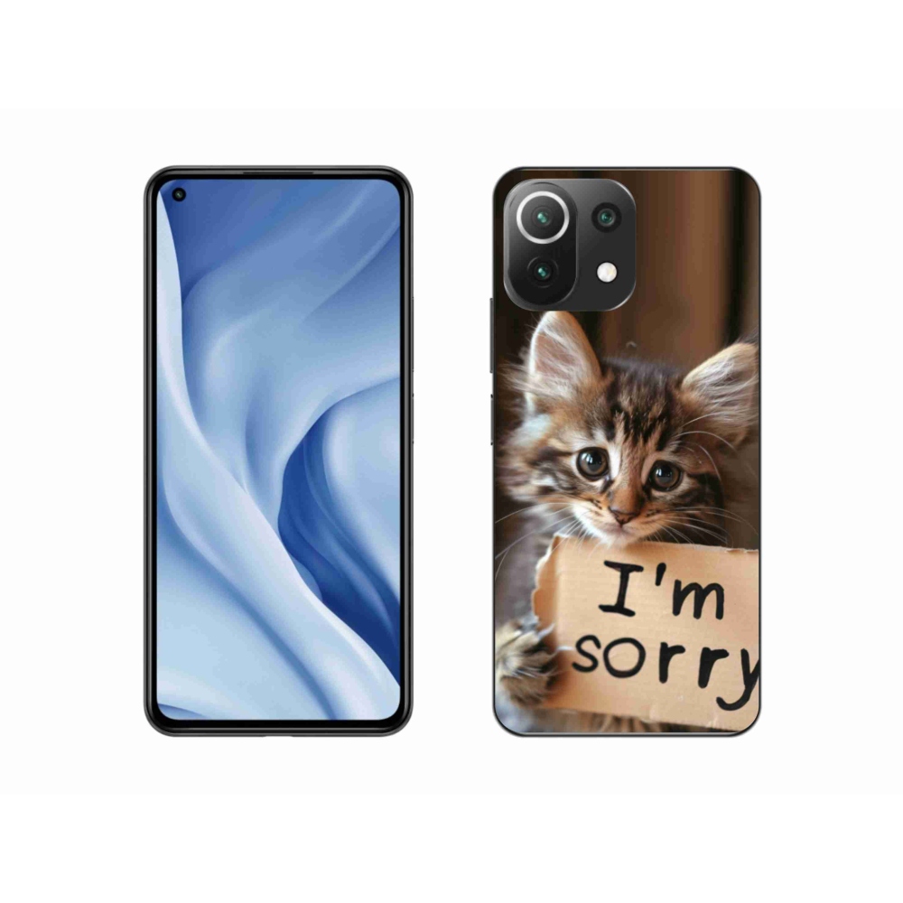 Gél borítás mmCase a Xiaomi MI 11 Lite/5G számára - macska bocsánatkérése