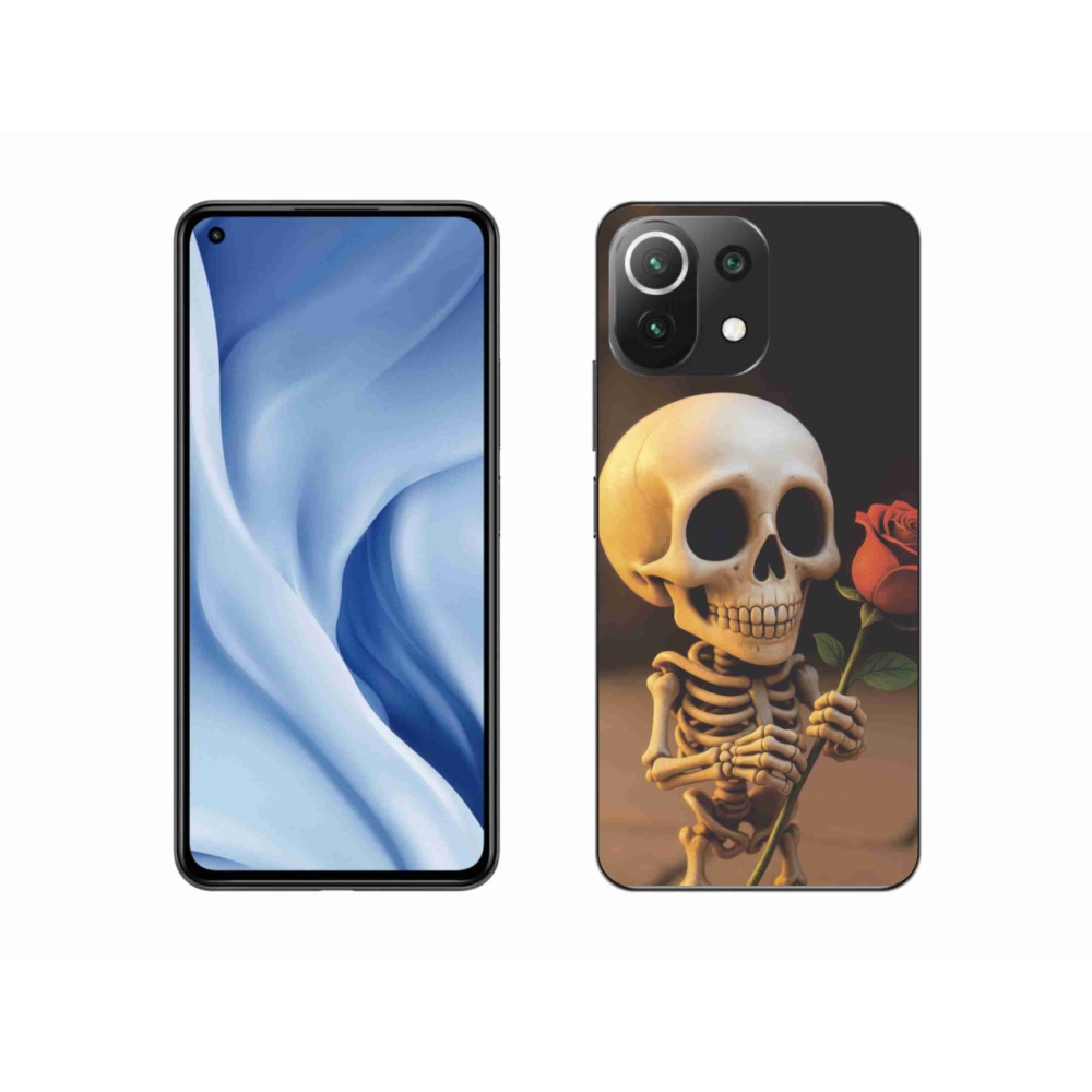 Gél borítás mmCase a Xiaomi MI 11 Lite/5G számára - csontváz rózsával