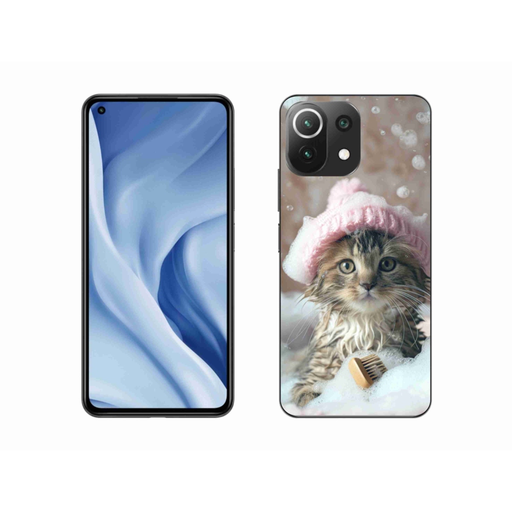Gél borító mmCase a Xiaomi MI 11 Lite/5G számára - cica és fürdő