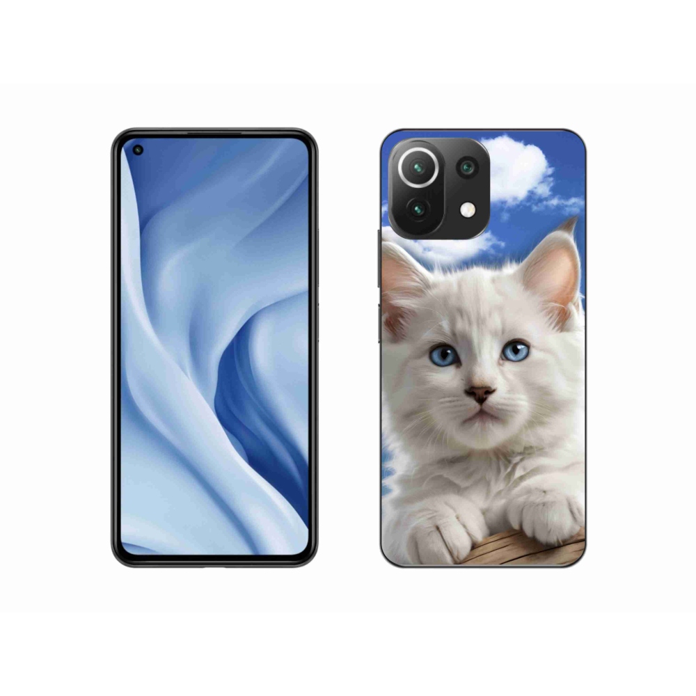 Gél borítás mmCase a Xiaomi Mi 11 Lite /5G számára - cica és felhők