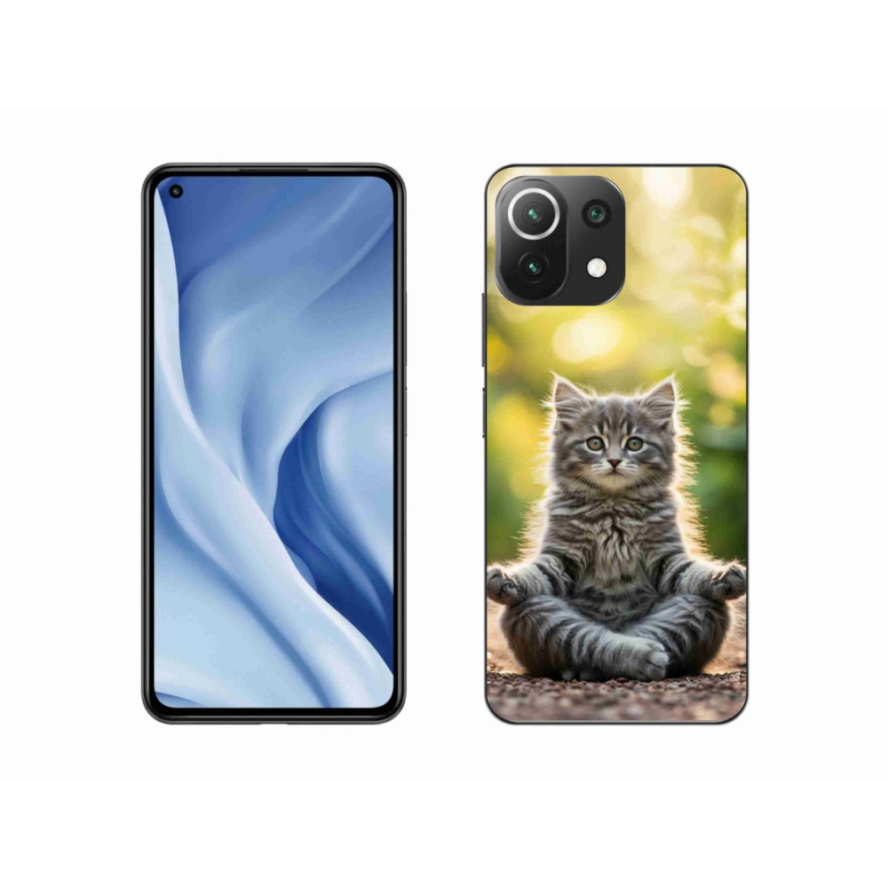 Gél borító mmCase a Xiaomi MI 11 Lite/5G számára - meditáló cica