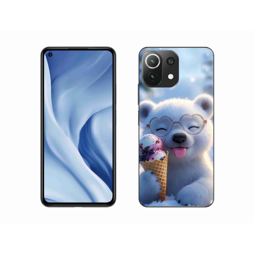 Gél borítás mmCase a Xiaomi Mi 11 Lite /5G számára - mackó fagylalttal