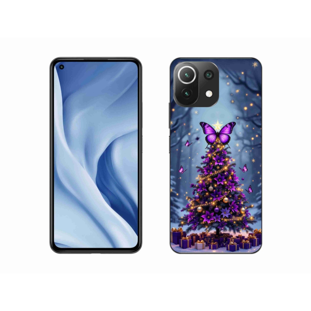 Gél borítás mmCase a Xiaomi Mi 11 Lite /5G számára - pillangó karácsonyfa