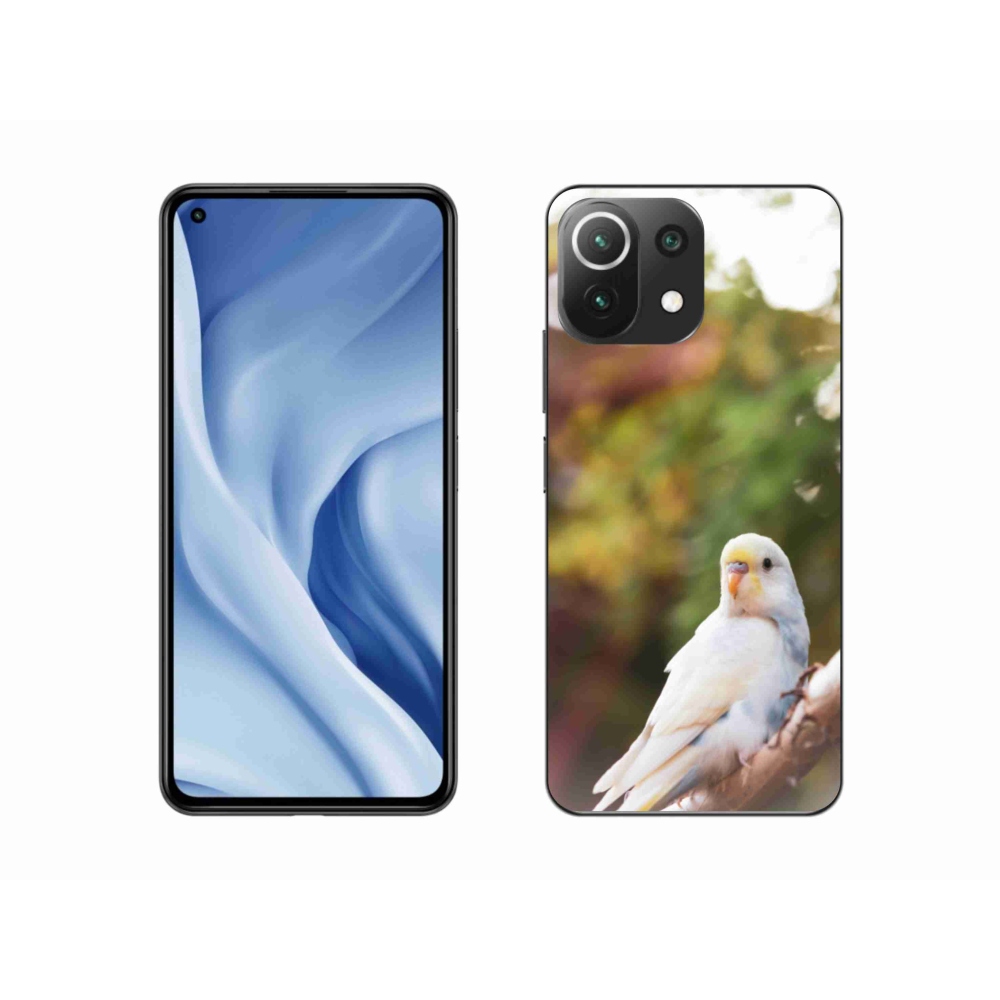 Zselés borítás mmCase a Xiaomi MI 11 Lite/5G készülékhez - papagáj andulka fehér