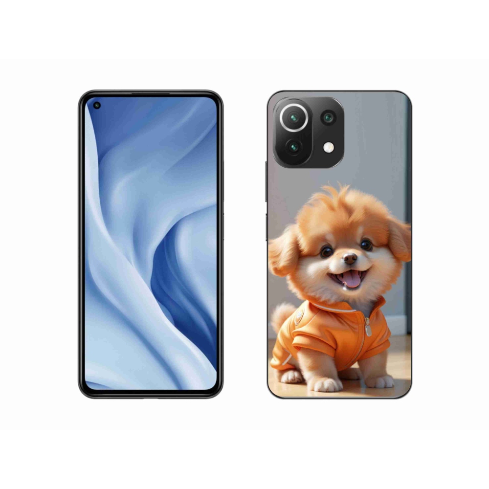 Gél borítás mmCase a Xiaomi Mi 11 Lite /5G számára - aranyos pomerániai pulóverben