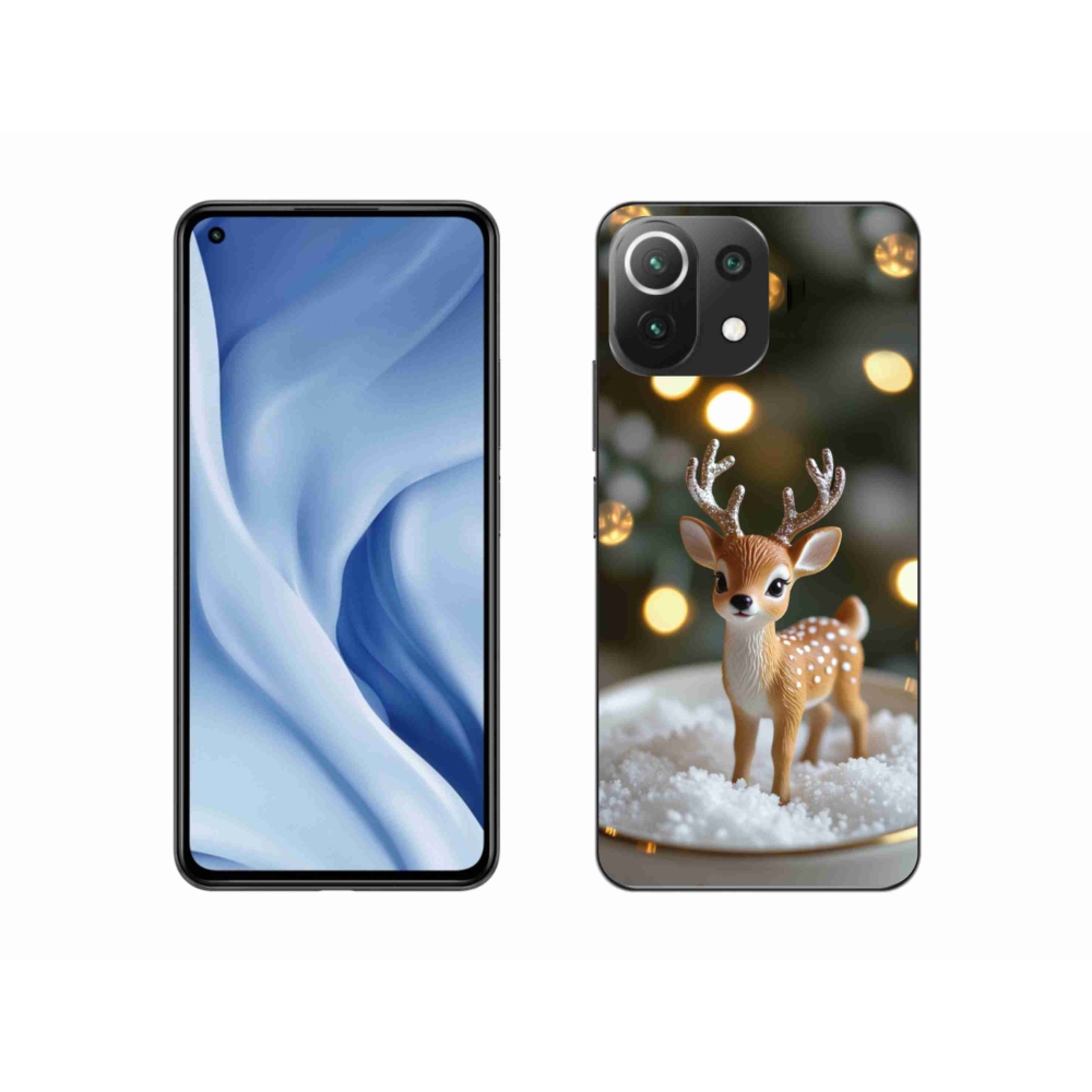 Gél borítás mmCase a Xiaomi Mi 11 Lite /5G számára - aranyos karácsonyi szarvasok