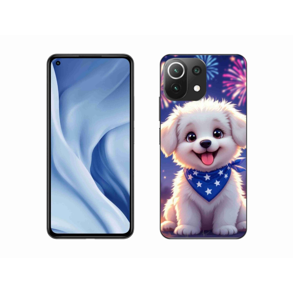 Gél borítás mmCase a Xiaomi MI 11 Lite/5G számára - ünnepi kölyökkutya