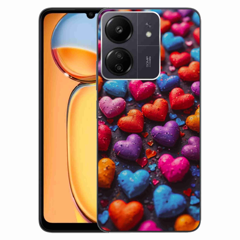 Gél borítás mmCase a Xiaomi Poco C65/Redmi 13C számára - színes szív