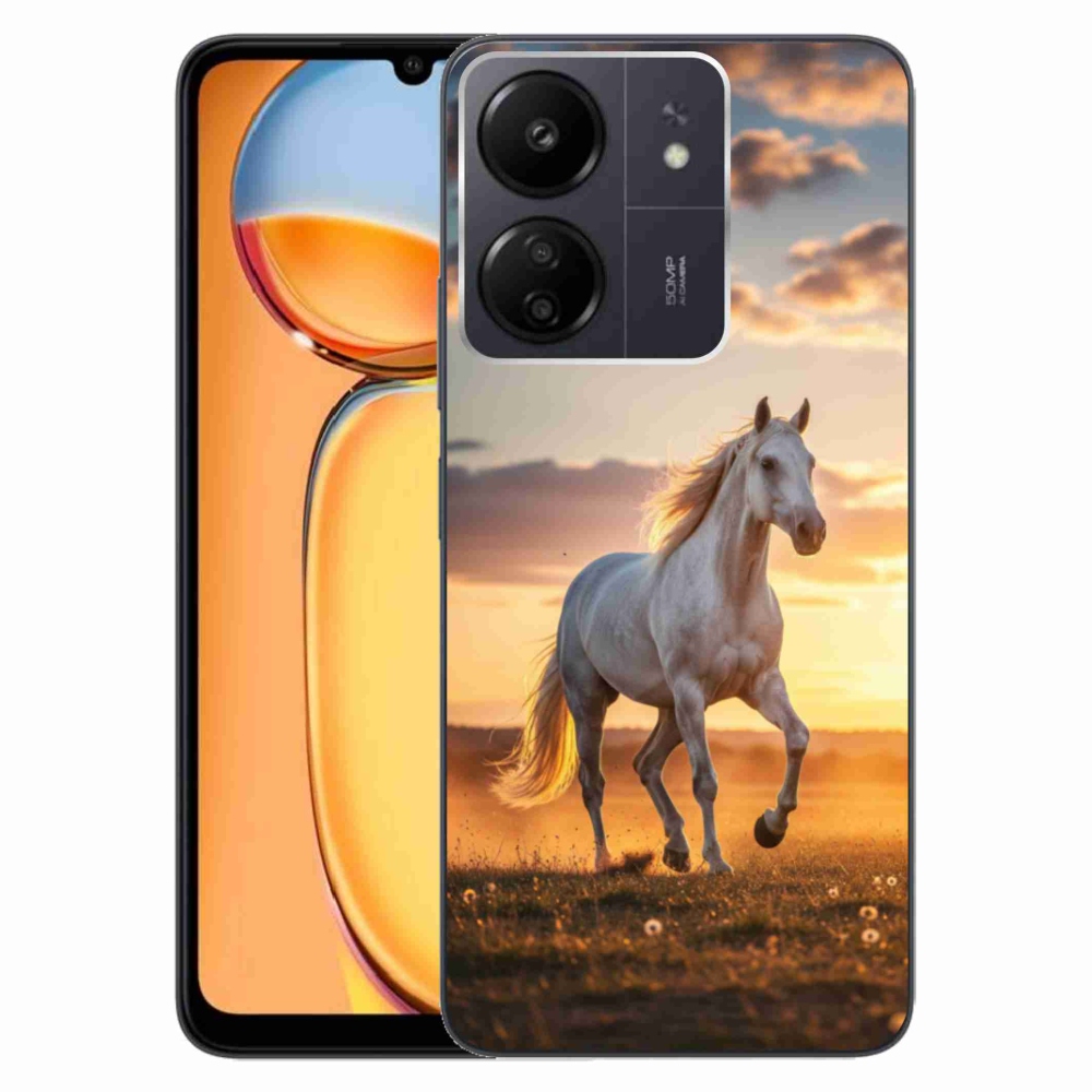 Gél borítás mmCase a Xiaomi Poco C65/Redmi 13C - futó fehér ló 2