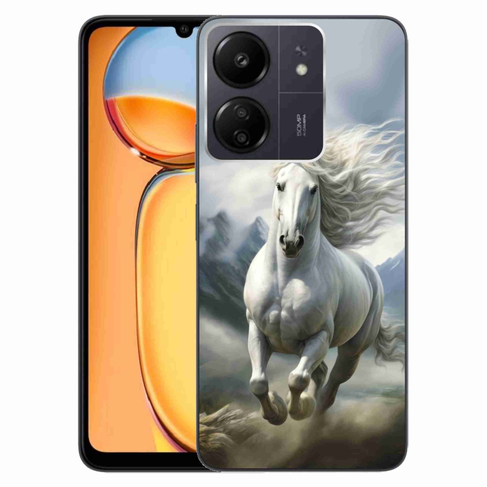 Gél borítás mmCase a Xiaomi Poco C65/Redmi 13C - futó fehér ló 3