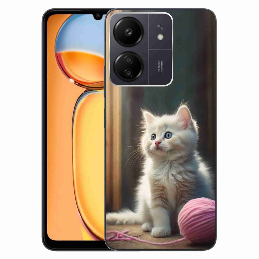 Gél borítás mmCase a Xiaomi Poco C65/Redmi 13C-hez - fehér cica 2