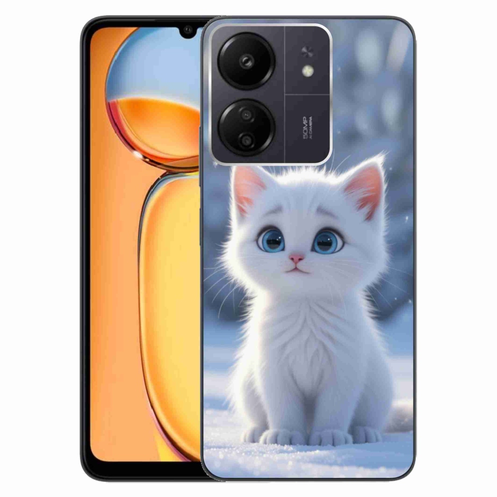 Gél borítás mmCase a Xiaomi Poco C65/Redmi 13C-hez - fehér cica 3