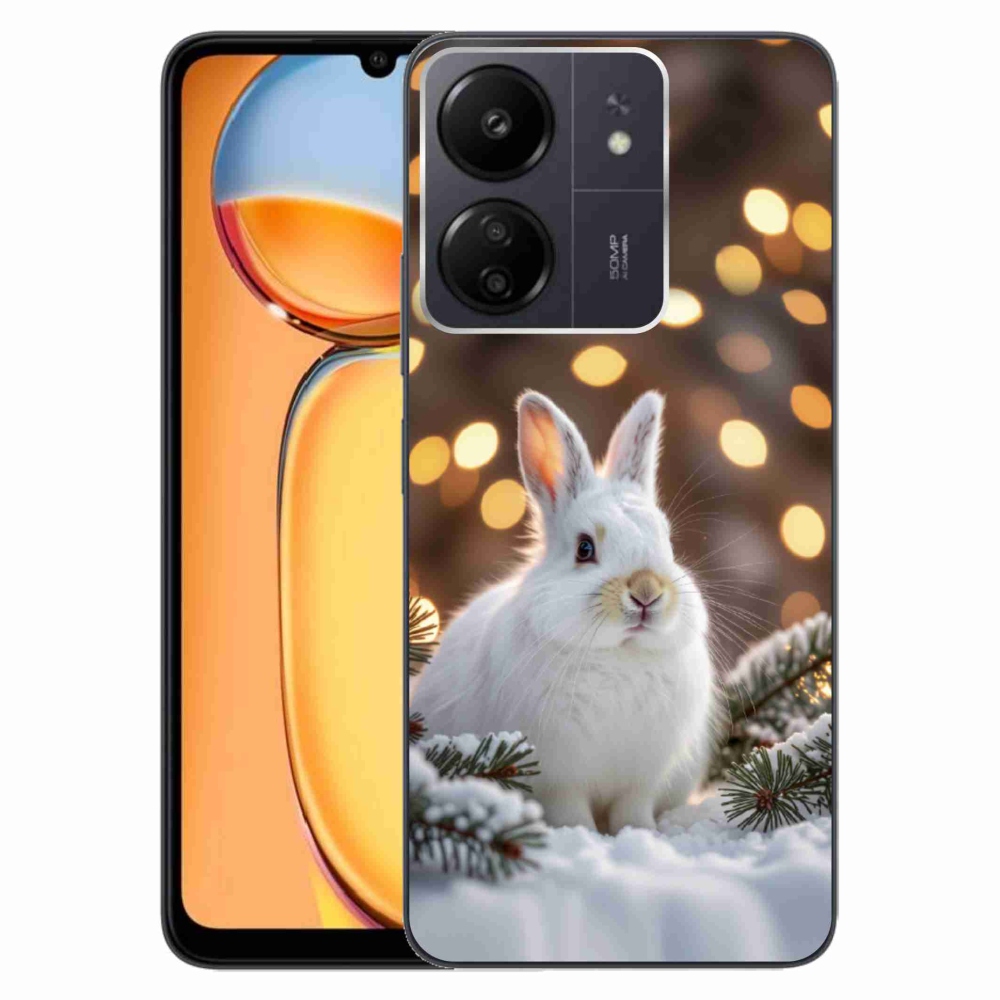 Gél borítás mmCase a Xiaomi Poco C65/Redmi 13C-hez - fehér nyuszi