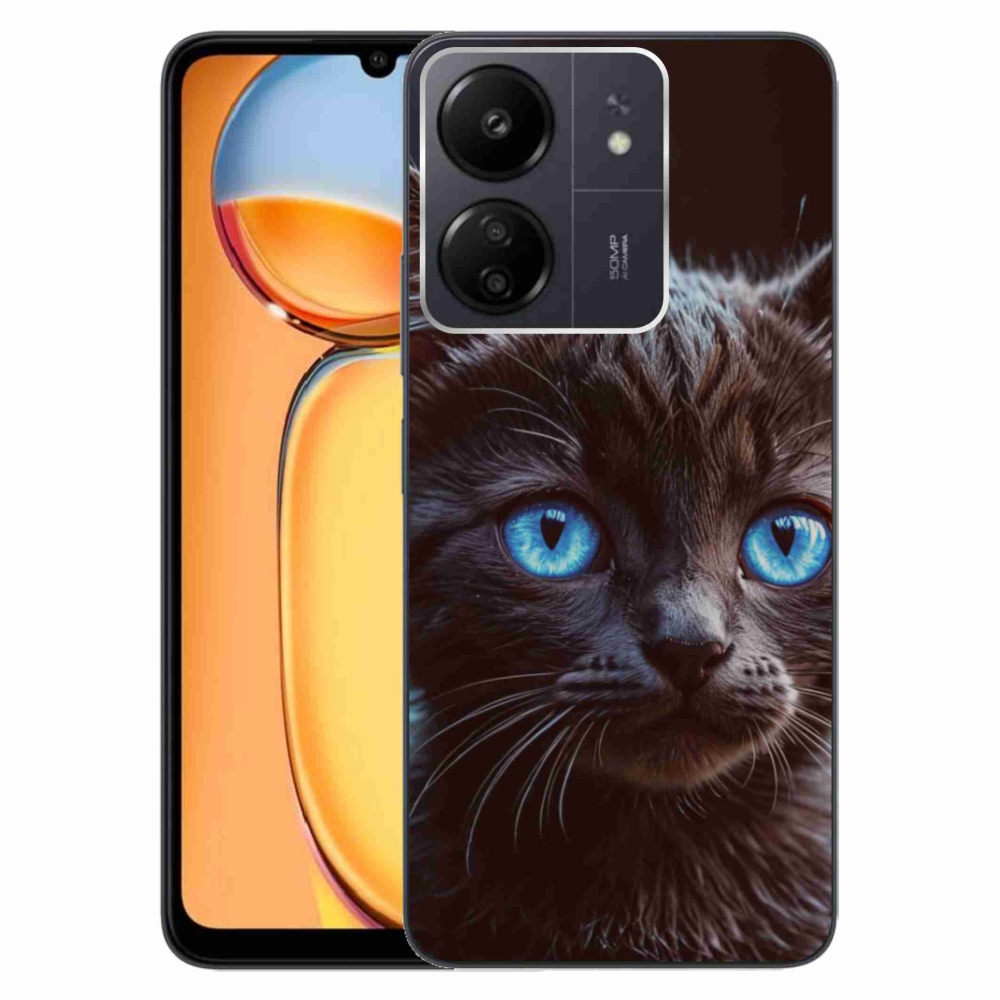 Gél borítás mmCase a Xiaomi Poco C65/Redmi 13C-hez - fekete cica 2