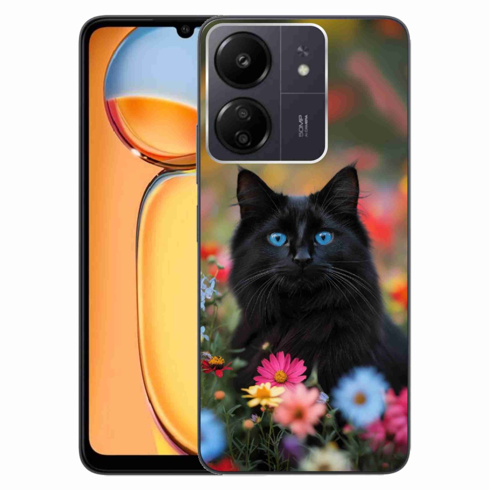 Gél borítás mmCase a Xiaomi Poco C65/Redmi 13C-hez - fekete cica 4
