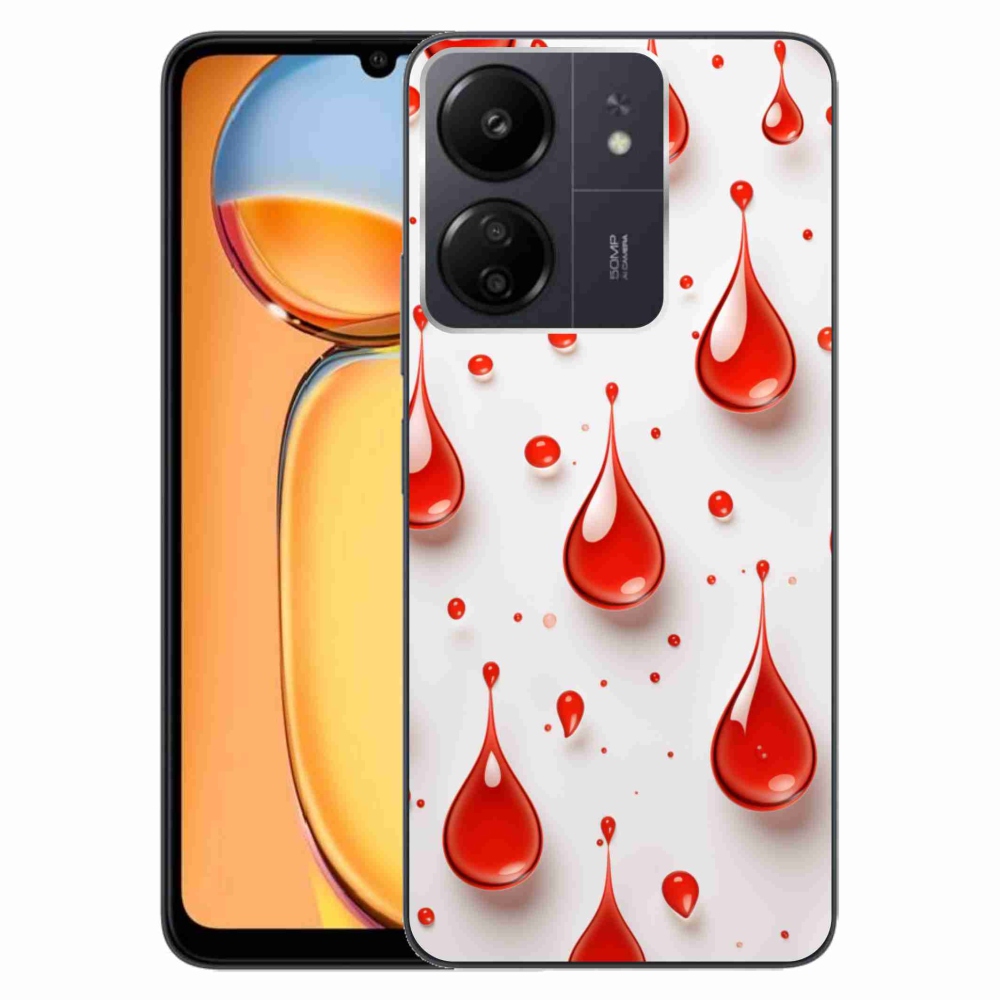 Gél borítás mmCase a Xiaomi Poco C65/Redmi 13C-hez - piros cseppek