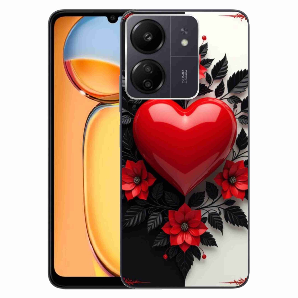 Gél borítás mmCase a Xiaomi Poco C65/Redmi 13C készülékhez - piros szív