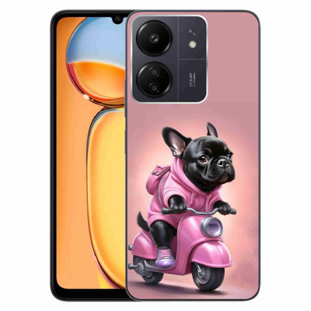 Gél borítás mmCase a Xiaomi Poco C65/Redmi 13C-hez - Francia bulldog egy robogón
