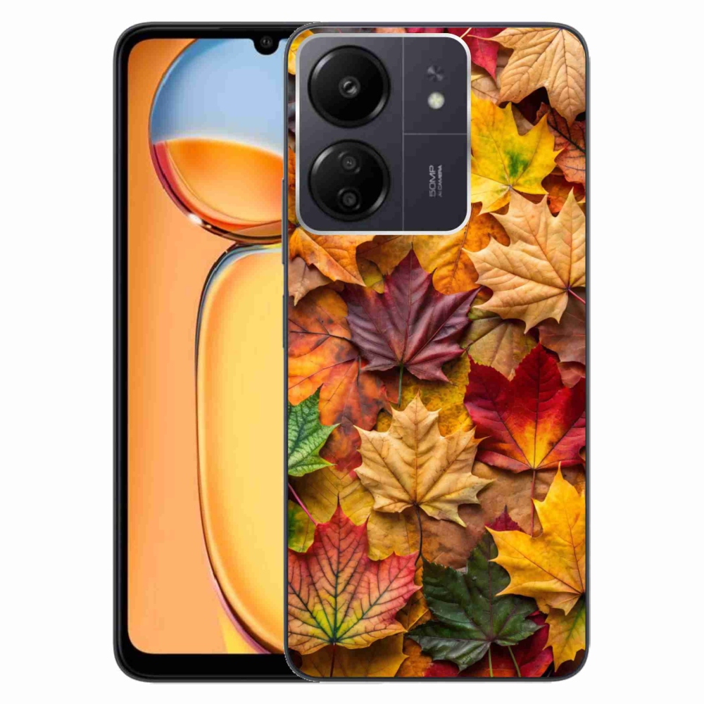 Gél borítás mmCase a Xiaomi Poco C65/Redmi 13C-hez - juharlevelek 2