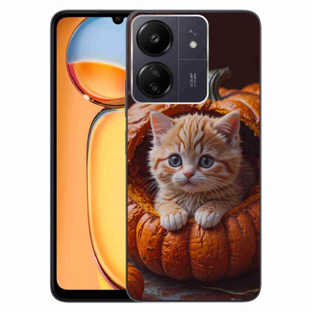 Gél borítás mmCase a Xiaomi Poco C65/Redmi 13C - cica és tök 2