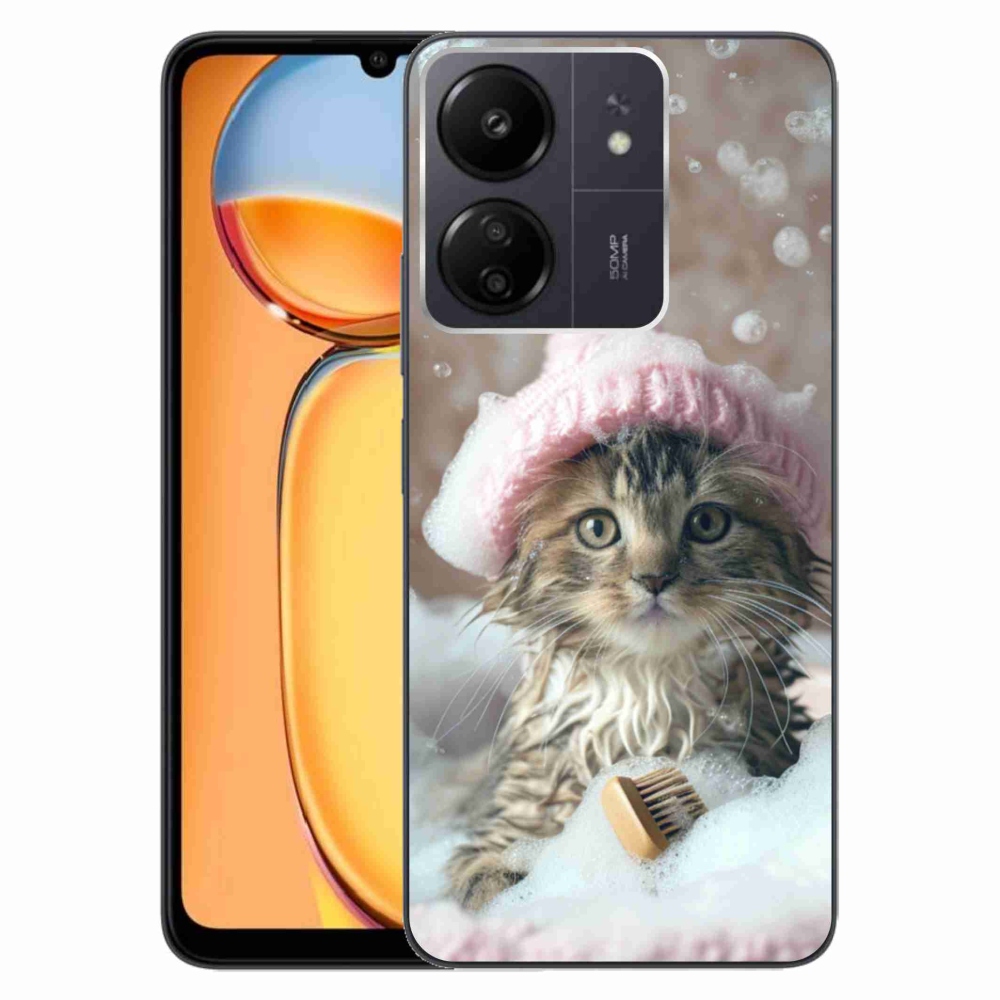 Gél borítás mmCase a Xiaomi Poco C65/Redmi 13C - cica és fürdő