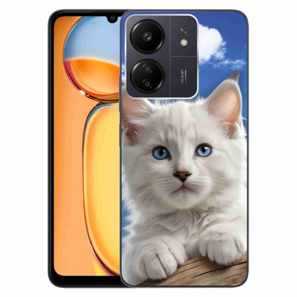 Gél borítás mmCase a Xiaomi Poco C65/Redmi 13C számára - cica és felhők