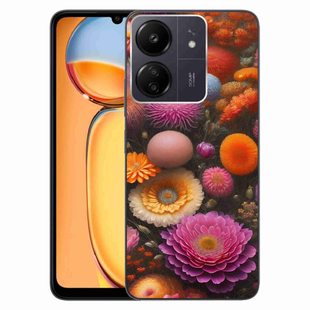 Gél borítás mmCase a Xiaomi Poco C65/Redmi 13C számára - virágos kompozíció