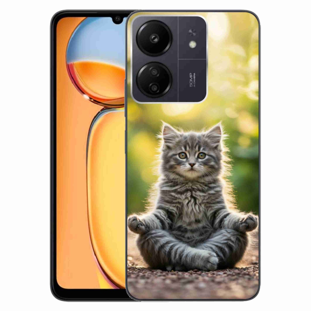 Gél borítás mmCase a Xiaomi Poco C65/Redmi 13C számára - meditáló cica