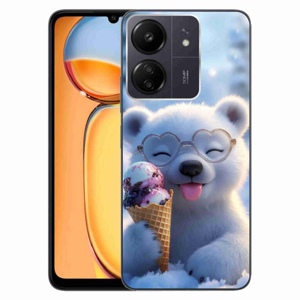 Gél borítás mmCase a Xiaomi Poco C65/Redmi 13C számára - mackó fagylalttal