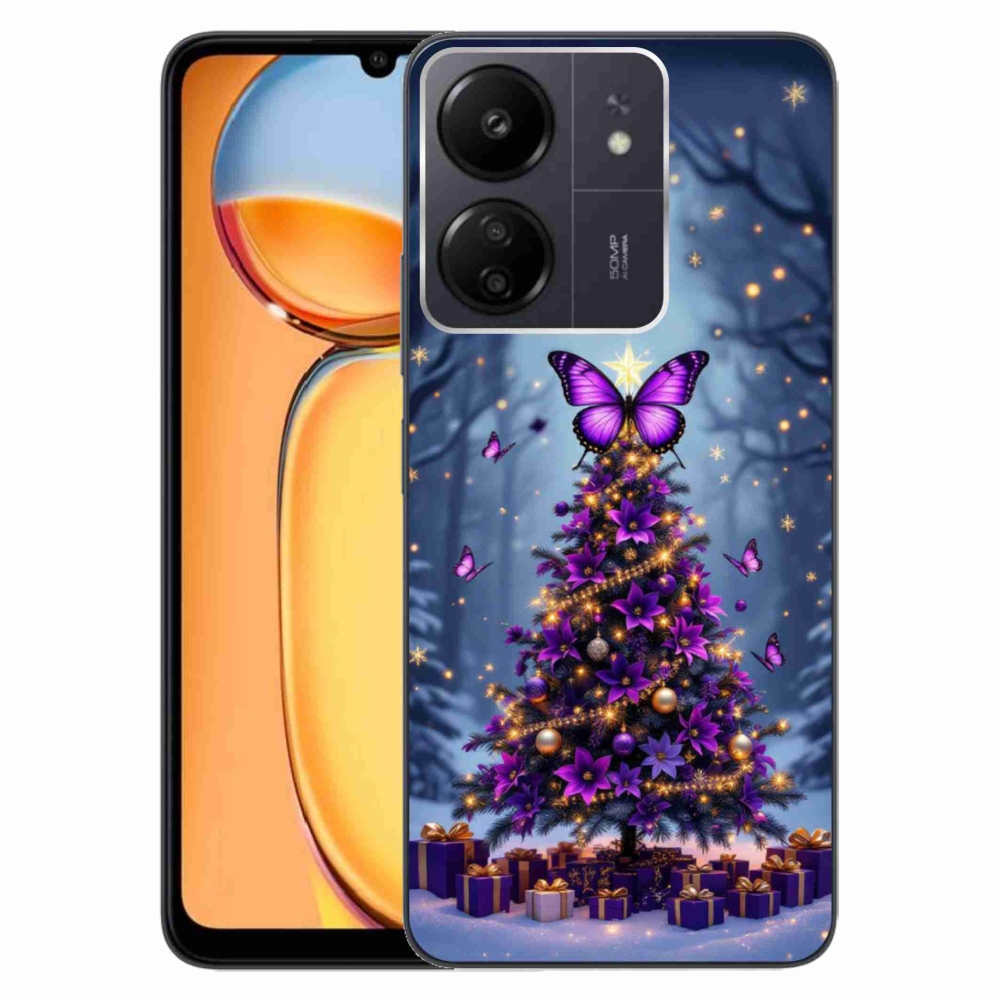 Gél borítás mmCase a Xiaomi Poco C65/Redmi 13C - pillangó karácsonyfa számára