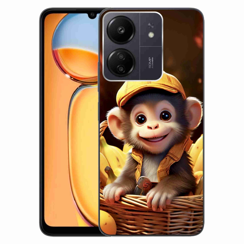 Zselés borítás mmCase a Xiaomi Poco C65/Redmi 13C - majom a kosárban